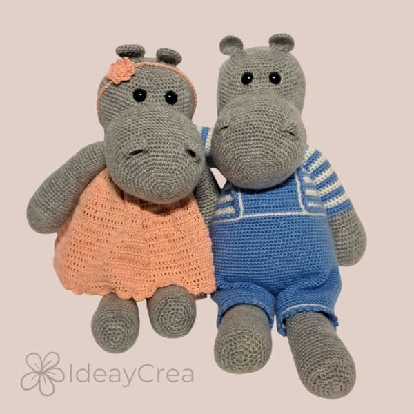 hipopotamo amigurumi peluche crochet ganchillo ideaycrea