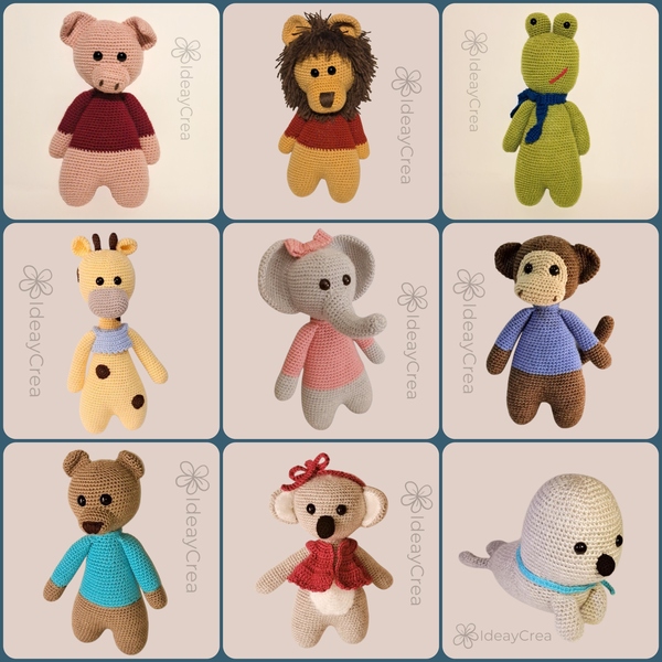 coleccion animales amigurumis ideaycrea