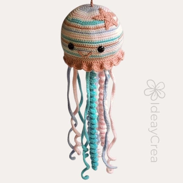 medusa colgador amigurumi marina ideaycrea