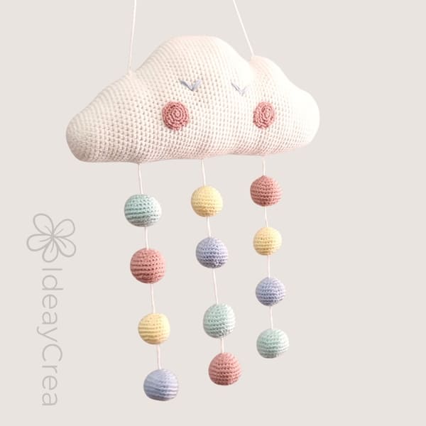 nube colgador amigurumi